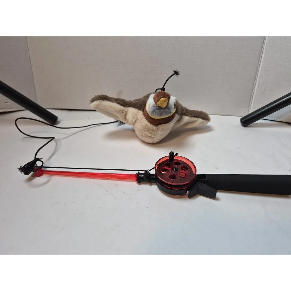 Bird Cat Toy Simulated Chirping Bird Interactive Rechargeable Flapping With Rod